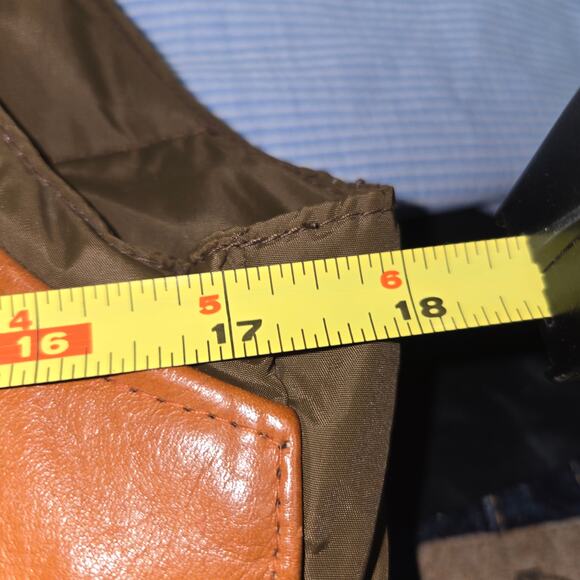 Down by Schott Leather Vest Shearling Collar Size 14 Made USA VTG - Picture 11 of 13